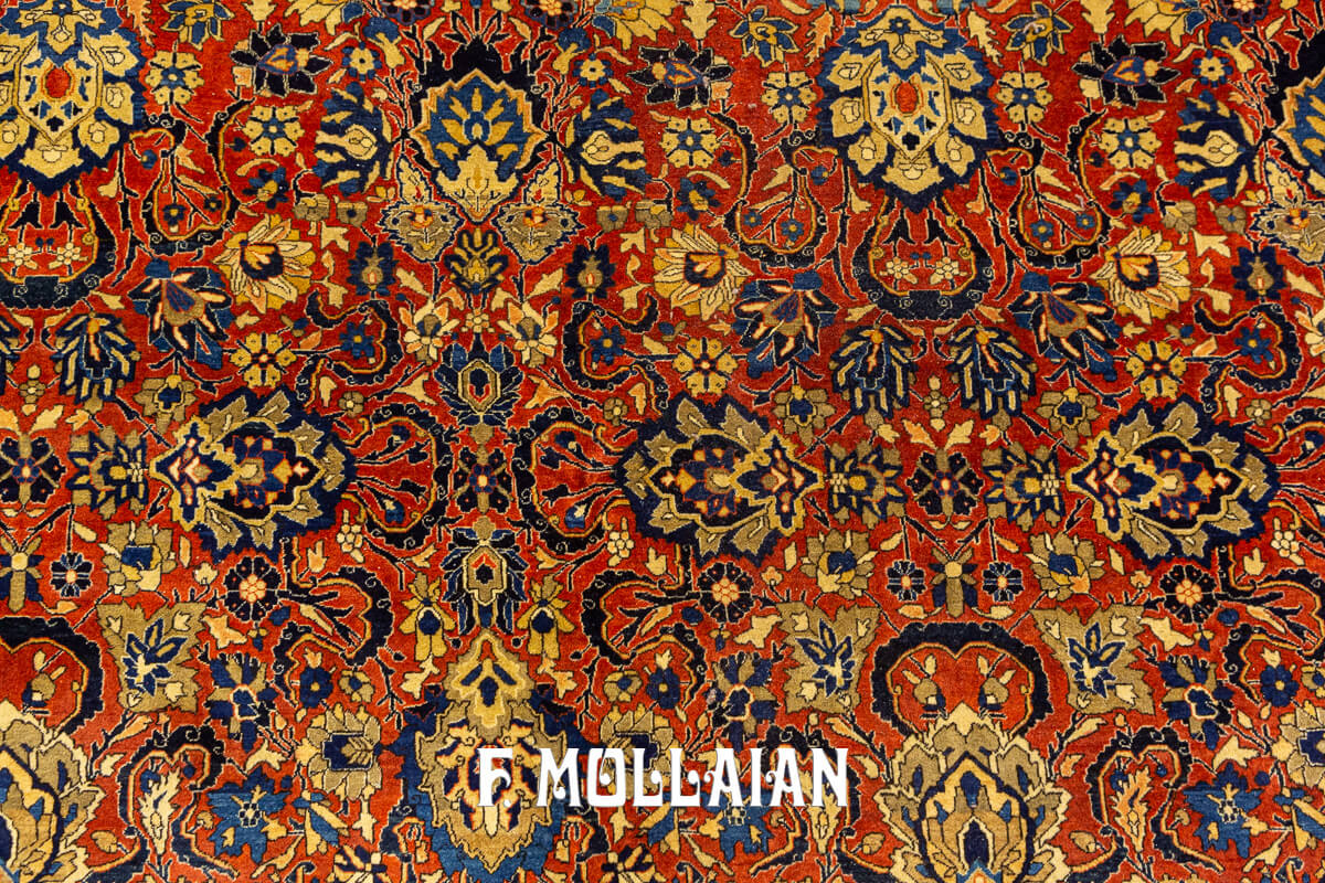 Tappeto Antico Kashan Mohtasham Colore Rosso n°:60108315